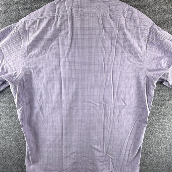 Brooks Brothers Milano Cotton Check Non-Iron 16 34 Purple Shirt Long Sleeve Men - Picture 12 of 12